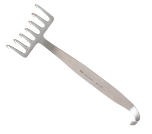 Integra LifeSciences Coronal Retractors - Coronal Retractor with 7 Sharp Prongs, 7-1/4", Wide Offset Prongs, 2-3/4" - 21-129