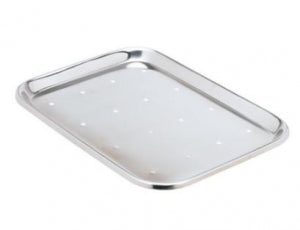 Miltex Instrument Co Perforated Mayo Trays - Mayo Instrument Tray, Perforated, Stainless Steel, 14" x 10" x 5/8" - 3-922