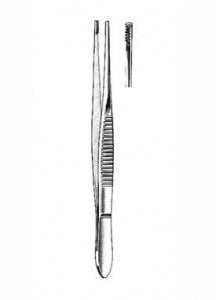 Miltex BROWN Tissue Forceps - Tissue Forceps, Brown, 8 x 8 Teeth, 8" - 6-140