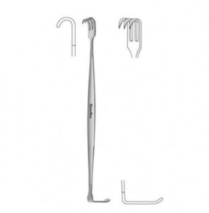 Miltex SENN Retractors - Senn Retractor, Double Ended, 3 Sharp Prongs, 6-3/8" - MH11-74