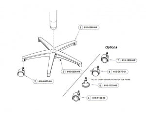 Midmark 270 Series Stool - Aluminum Base Glide - 016-1103-00