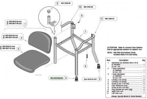 Midmark 680 Upholstered Side Chair - Side Chair with Leveling Foot, Front, Straight - 016-1074-00-312