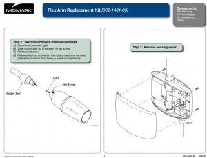 Midmark 250/253 LED Exam Lights, Accessories and Parts - Exam Light Kit, 253 LED Flex Arm with Wiring Harness - 002-1401-00