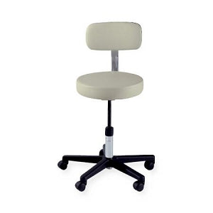 Midmark Ritter 271 Adjustable Stools - Manually Adjustable Exam Stool with Back, Composite Base, Lunar Gray - 271-001-845