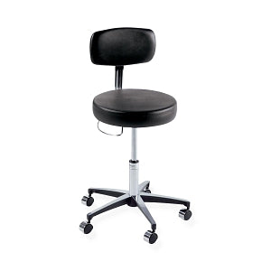 Midmark Ritter 277 Air Lift Pneumatic Stool with Backrest - Ritter 277 Air Lift Hand-Operated Pneumatic Stool with Standard Casters, UltraFree Dark Linen - 277-001-866