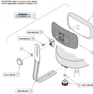 Midmark Stool Height Extension Components - Backrest Kit for Ritter 270-277 Stool, Shadow - 9A366001-232