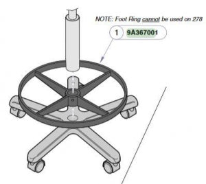 Midmark Stool Height Extension Components - Foot Ring, Field Installation - 9A367001