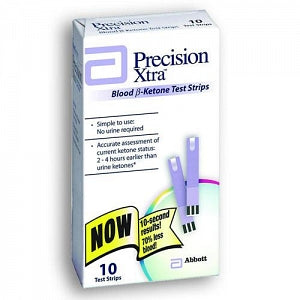 Abbott Precision Xtra Blood Glucose Monitoring System - Precision Xtra Ketone Test Strips, 12 Box / Case - 70746