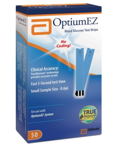 Abbott Optium EZ Blood Glucose System - Optium EZ Glucose Test Strips, 50-Pack - 71041