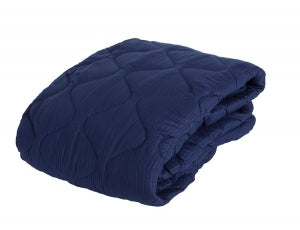 Medline Suede Touch Capped Quilts - Suede-Touch Quilted Bedspread, Twin, Capped Style, Peacoat Blue - MITQSQPEAC