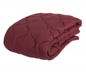 Medline Suede Touch Capped Quilts - Suede-Touch Quilted Bedspread, Twin, Capped Style, Zinfandel Red - MITQSQZINC