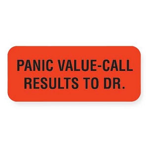 MarketLab Clerical Medical Labels - LABEL, PANIC VALUE-CALL RESULT, FLUORSCENT - 0340