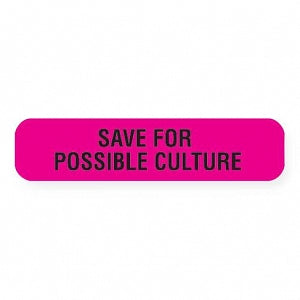 MarketLab Microbiology Labels - LABEL, SAVE FOR POSSIBLE CULTURE, PINK - 0360