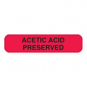 MarketLab Urine Collection Labels - LABEL, ACETIC ACID PRESERVED, RED - 0366