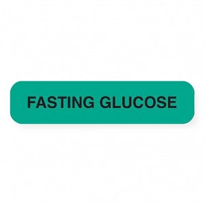 MarketLab Glucose Tolerance Testing Labels - LABEL, FASTING GLUCOSE, GREEN - 0370