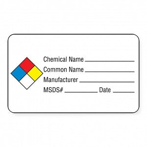 MarketLab Chemical Hazard Labels - LABEL, MSDS CHEMICAL NAME, MULTI-COLOR, 250 - 0748