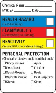 MarketLab Chemical Hazard Labels - LABEL, CHEMICAL WARNING, MULTI-COLOR, 250 - 0750