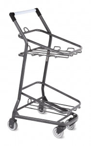 MarketLab EZ Cart Double Basket Cart - CART, DOUBLE BASKET, EZ CART, METALLIC GR - ML0989