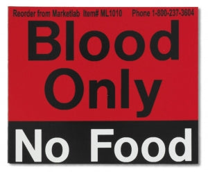 MarketLab Refrigerator Content Alert Magnet - MAGNET, BLOOD ONLY-NO FOOD - 1010