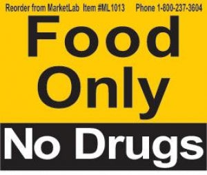 MarketLab Refrigerator Content Alert Magnet - MAGNET, FOOD ONLY-NO DRUGS - 1013