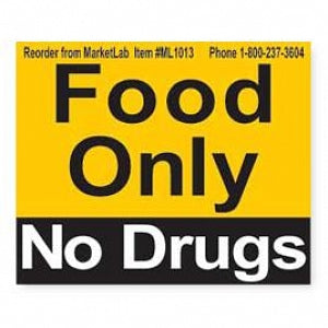 MarketLab Refrigerator Content Alert Magnet - MAGNET, FOOD ONLY-NO DRUGS - 1013