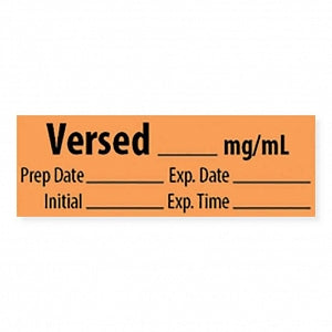 MarketLab Tranquilizer Medication Pre-Cut Label Tape - LABEL, VERSED, MG / ML - 10231-PRE