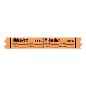 MarketLab Tranquilizer Medication Label Tape - LABEL, MIDAZOLAM, MG / ML - 10233