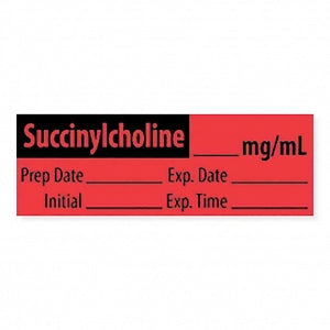 MarketLab Muscle Relaxant Medication Pre-Cut Label - LABEL, SUCCINYLCHOLINE, MG / ML - 10237-PRE