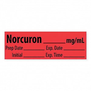 MarketLab Muscle Relaxant Medication Pre-Cut Label - LABEL, NORCURON, MG / ML - 10245-PRE