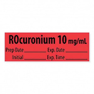 MarketLab Muscle Relaxant Medication Pre-Cut Label - LABEL, ROCURONIUM, 10MG / MEL - 10252-PRE