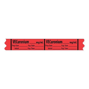 MarketLab Muscle Relaxant Medication Label Tape - LABEL, VECURONIUM, MG / ML - 10253