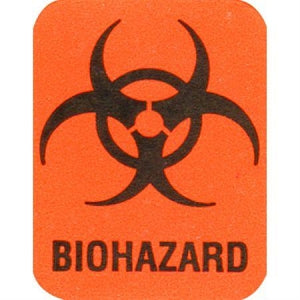 MarketLab Biohazard Warning Label - Biohazard Warning Label, 3/4" x 1" - 1025