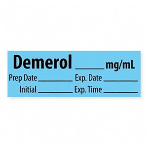 MarketLab Narcotics Medication Pre-Cut Label - LABEL, DEMEROL, MG / ML - 10273-PRE