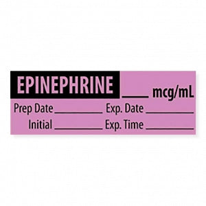 MarketLab Vasopressor Medication Pre-Cut Label - LABEL, EPINEPHRINE, MCG / ML - 10289-PRE