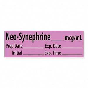 MarketLab Vasopressor Medication Pre-Cut Label - LABEL, NEO-SYNEPHRINE, MCG / ML - 10293-PRE