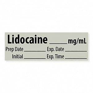 Marketlab Local Anesthetic Medication Pre-Cut Label - LABEL, LIDOCAINE, MG / ML - 10300-PRE