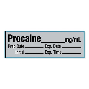 Marketlab Local Anesthetic Medication Label Tape - LABEL, PROCAINE - 10302