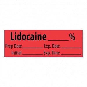 Marketlab Local Anesthetic Medication Pre-Cut Label - LABEL, LIDOCAINE - 10305-PRE