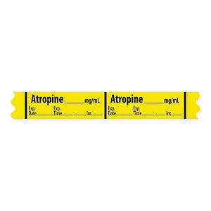 MarketLab Anticholinergic Agent Medication Label Tape - LABEL, ATROPINE, YELLOW - 10316