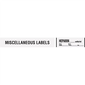 MarketLab Miscellaneous Medication Label Tape - LABEL, HEPARIN - 10319