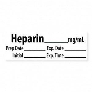 Marketlab Miscellaneous Pre-Cut Medication Labels - LABEL, HEPARIN - 10320-PRE