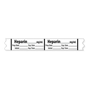 MarketLab Miscellaneous Medication Label Tape - LABEL, HEPARIN - 10320