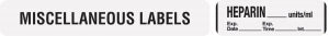 Marketlab Miscellaneous Pre-Cut Medication Labels - LABEL, HEPARIN UNITS / ML - 10357-PRE