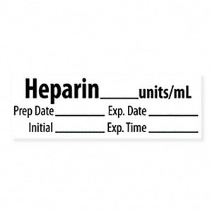 Marketlab Miscellaneous Pre-Cut Medication Labels - LABEL, HEPARIN UNITS / ML - 10357-PRE