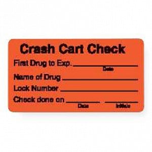 MarketLab Crash Cart Check Label - LABEL, CRASH CART CHECK, RL/320 - 12594