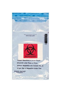 MarketLab Biohazard Bag with Absorbent - BIOHAZARD BAG, 6 X 10", CLEAR W/ABS - 13005