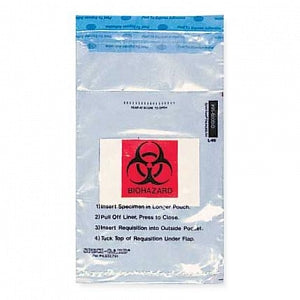 MarketLab Biohazard Bag with Absorbent - BIOHAZARD BAG, 6 X 10", CLEAR W/ABS - 13005