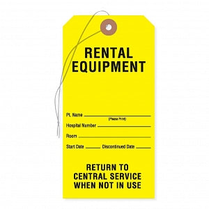 MarketLab Equipment Tag - TAG, RENTAL EQUIPMENT, YELLOW - 13421