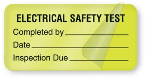 MarketLab Equipment Service and Inspection Label - LABEL, ELECTRICAL SAFETY, SELF LAMINATED - 13592