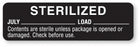 MarketLab Sterilized and Sterilized Expiration Label - LABEL, STERILIZED, JUL-BLACK-RL/320 - 13601-BK